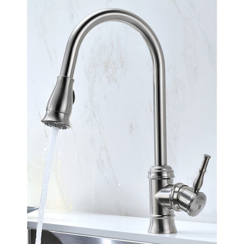 KAZ2318-130 - ANZZI VANGUARD Undermount 23 in. Single Bowl Kitchen Sink with Sails Faucet in Brushed Nickel