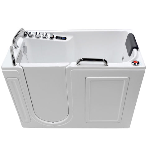 ANZZI 27 in. x 53 in. Left Drain Walk-In Whirlpool and Air Tub with Total Spa Suite in White