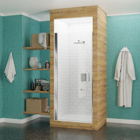 SD-AZ051-01CH - ANZZI Lancer 23 in. x 72 in. Semi-Frameless Shower Door with TSUNAMI GUARD in Polished Chrome