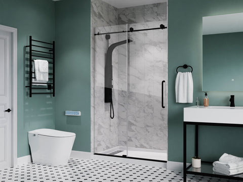 Alexander 60 in. L x 30 in. W Alcove Shower Pan Base with Left Drain in Glossy White Marine Acrylic