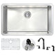 KAZ3018-032O - ANZZI VANGUARD Undermount 30 in. Single Bowl Kitchen Sink with Soave Faucet in Oil Bronze