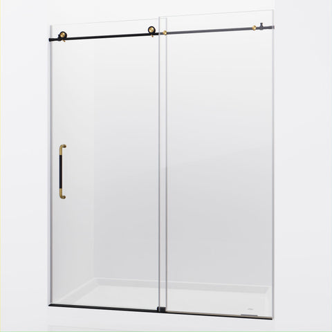 ANZZI Madam Series 60 in. by 76 in. Frameless Sliding Shower Door with Handle