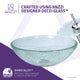 ANZZI Paeva Series Deco-Glass Vessel Sink in Crystal Clear Chipasi with Matching Chrome Waterfall Faucet