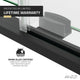 ANZZI 60" x 76" Frameless Sliding Shower Door, 3/8" TSUNAMI GUARD Glass, Exposed Rollers and RHINO ALLOY Hardware, Matte Black