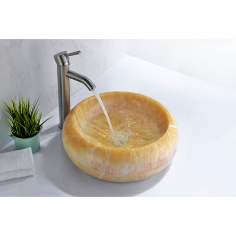 LS-AZ175 - ANZZI Desert Crest Vessel Sink in Dark Honey Onyx