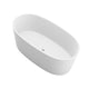 ANZZI Bellentin 5.1 ft. Solid Surface Center Drain Freestanding Bathtub in Matte White