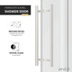 ANZZI 60" x 76" Frameless Sliding Shower Door, 3/8" TSUNAMI GUARD Glass, Exposed Rollers and RHINO ALLOY Hardware, Brushed Nickel