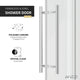 ANZZI 60" x 76" Frameless Sliding Shower Door, 3/8" TSUNAMI GUARD Glass, Exposed Rollers and RHINO ALLOY Hardware, Polished Chrome