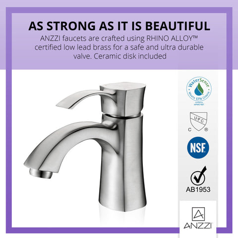 ANZZI Alto Series Single Hole Single-Handle Mid-Arc Bathroom Faucet