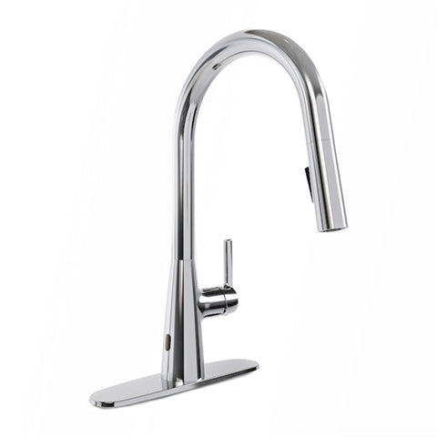 Modern 16 in. 1-Handle Touchless Pull-Down Kitchen Faucet in Polished Chrome with Motion Sensor and Dual Spray Modes