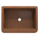 ANZZI Edessa Farmhouse Handmade Copper 30 in. 0-Hole Single Bowl Kitchen Sink with Weave Design Panel in Polished Antique Copper