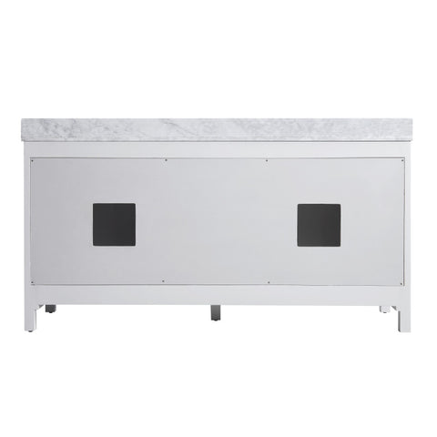 ANZZI Chateau 72 in. W x 22 in. D Bathroom Vanity Set with Carrara Marble Top with White Sink