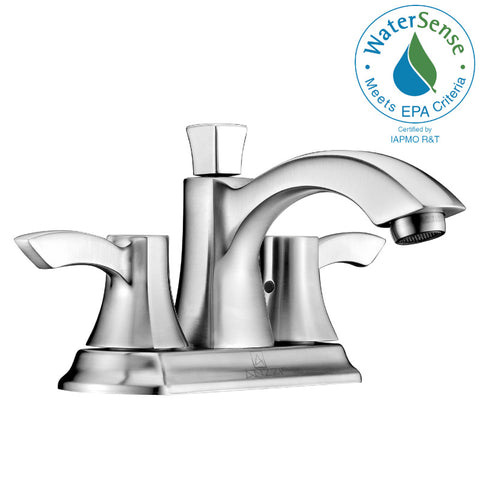 L-AZ014BN - ANZZI Vista Series 4 in. Centerset 2-Handle Mid-Arc Bathroom Faucet in Brushed Nickel