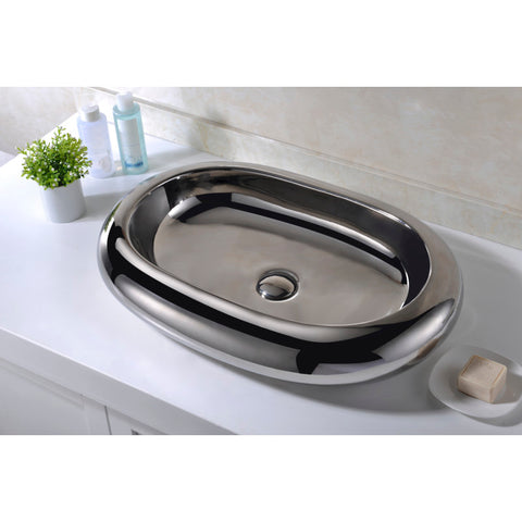 LS-AZ269 - ANZZI Prussian Series Ceramic Vessel Sink in Silver