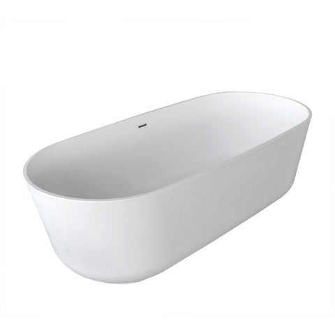 FT511-0025 - ANZZI Sabbia 5.9 ft. Solid Surface Classic Soaking Bathtub in Matte White and Kros Faucet in Chrome