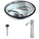 LSAZ054-095B - ANZZI Mezzo Series Deco-Glass Vessel Sink in Slumber Wisp with Harmony Faucet in Brushed Nickel