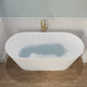 ANZZI Rossetto 5.6 ft. Solid Surface Center Drain Freestanding Bathtub in Matte White