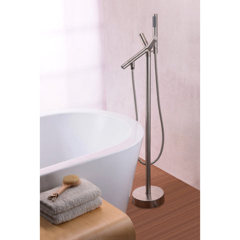 FS-AZ0042BN - ANZZI Havasu 2-Handle Claw Foot Tub Faucet with Hand Shower in Brushed Nickel