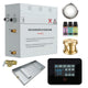 CON450GD - SaunaSpa Contractors Series 4.5kW Steam Bath Generator with Quickstart Continuous Steam, Black Digital Touch Pad, Built-in Auto-drain, Drain Pan, White LED light, and Aroma Steamhead in Gold Finish