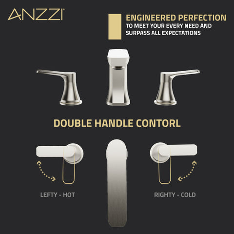 ANZZI 2-Handle 3-Hole 8 in. Widespread Bathroom Faucet With Pop-up Drain