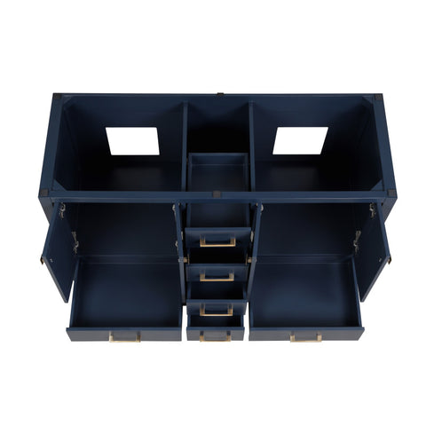 VT-MRCT0060-NB - ANZZI Chateau 60 in. W x 22 in. D Bathroom Vanity Set in Navy Blue with Carrara Marble Top with White Sink