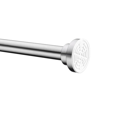 AC-AZSR55BN - ANZZI 35-55 Inches Shower Curtain Rod with Shower Hooks in Brushed Nickel | Adjustable Tension Shower Doorway Curtain Rod | Rust Resistant No Drilling Anti-Slip Bar for Bathroom | AC-AZSR55BN