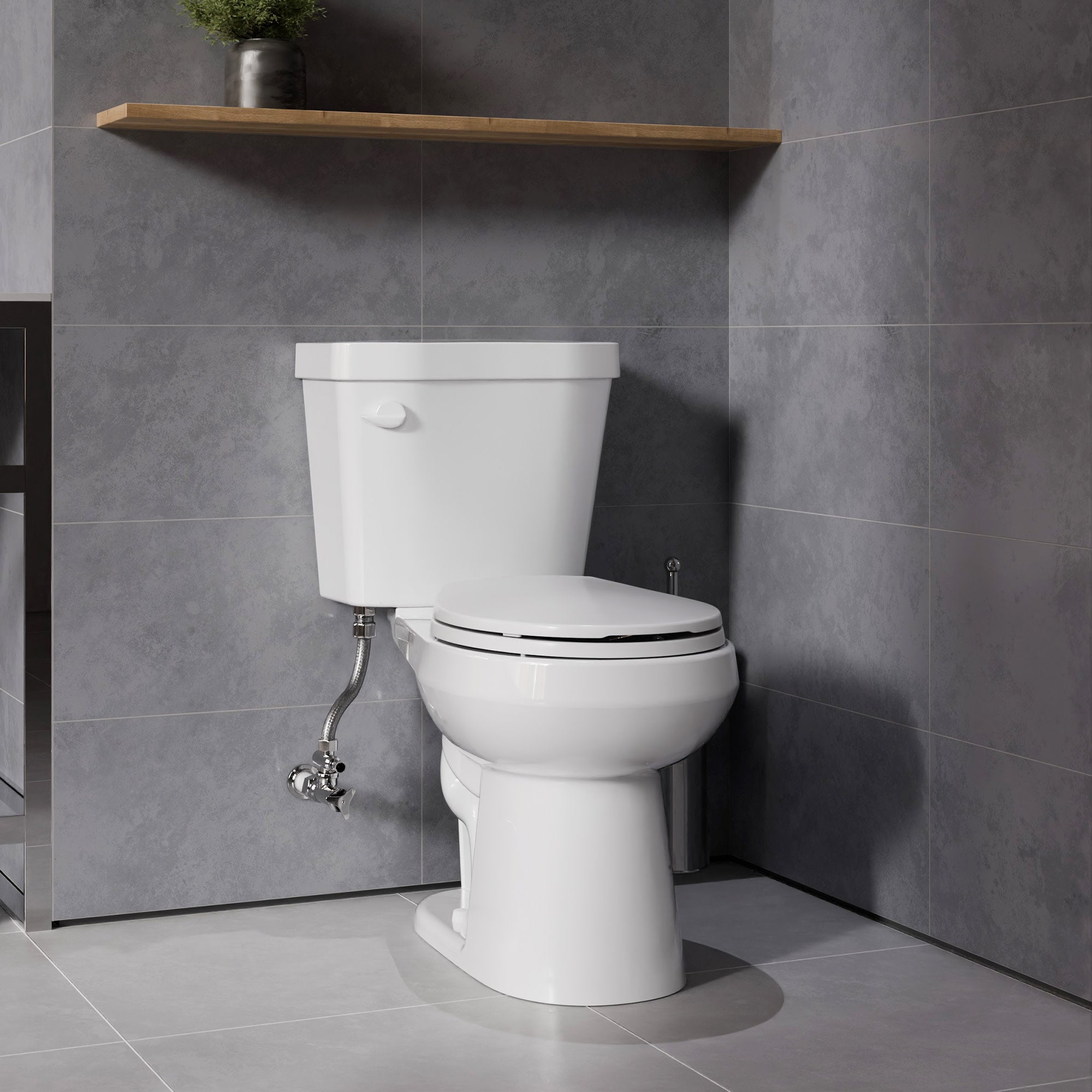 Garden 12 inch 2-pieces 1.28 GPF Siphon Elongated Ceramic Toilet in White Electric Bidet Seat with ADA height Included