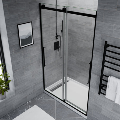 ANZZI Stellar Series 48 in. x 76 in. Frameless Sliding Shower Door with Handle