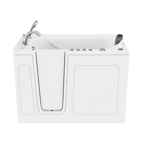 ANZZI 30 in. x 53 in. Left Drain Quick Fill Walk-In Whirlpool and Air Tub with Powered Fast Drain in White