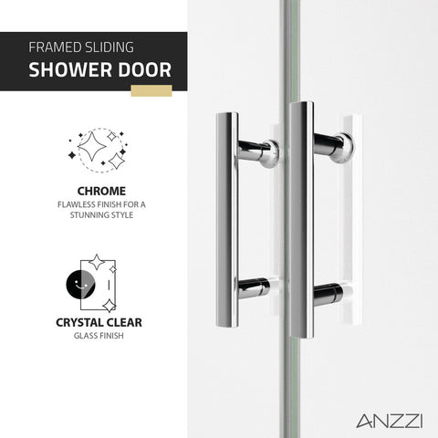 ANZZI Enchant 70-in. x 60.4-in. Framed Sliding Shower Door