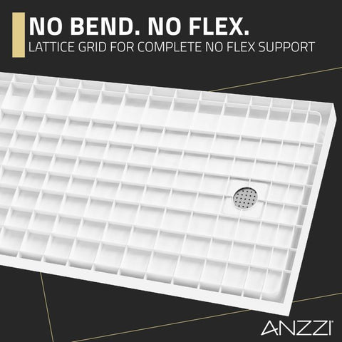 ANZZI Alexander 60 in. x 30 in. Shower Base in White