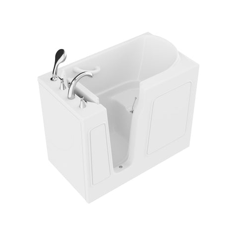 AMZ2646LWS - ANZZI 26 in. x 46 in. Left Drain Quick Fill Walk-In Soaking Tub in White