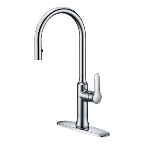 KF-AZ1068CH - ANZZI Cresent Single Handle Pull-Down Sprayer Kitchen Faucet in Polished Chrome