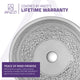 Cadence Series 16 in. Round Bathroom Vessel Sink with Stain-Resistant Non-Porous Surface in Decor White Finish Glass