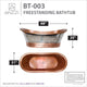 ANZZI Theodosius 68 in. Handmade Copper Double Slipper Flatbottom Non-Whirlpool Bathtub in Polished Antique Copper