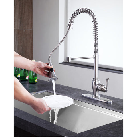 Bastion Single Handle Standard Kitchen Faucet in Brushed Nickel