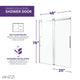 ANZZI Stellar Series 48 in. x 76 in. Frameless Sliding Shower Door with Handle