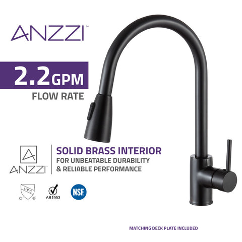 ANZZI Sire Single-Handle Pull-Out Sprayer Kitchen Faucet