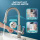 Sunset 4-in-1 Single Handle 17.5 in. Faucet for Instant Hot Water Dispensor with Boiler Tank and Filter in Nickel