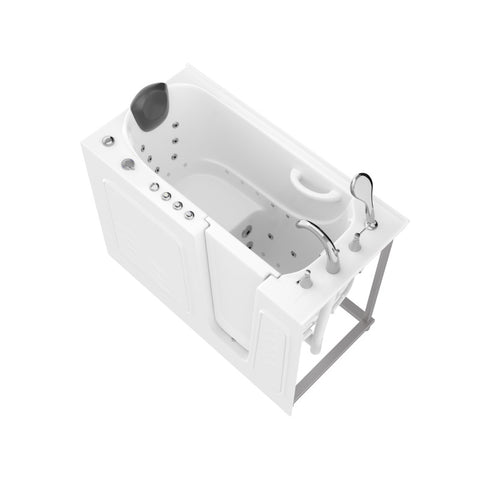 ANZZI 53 - 60 in. x 26 in. Right Drain Air and Whirlpool Jetted Walk-in Tub in White