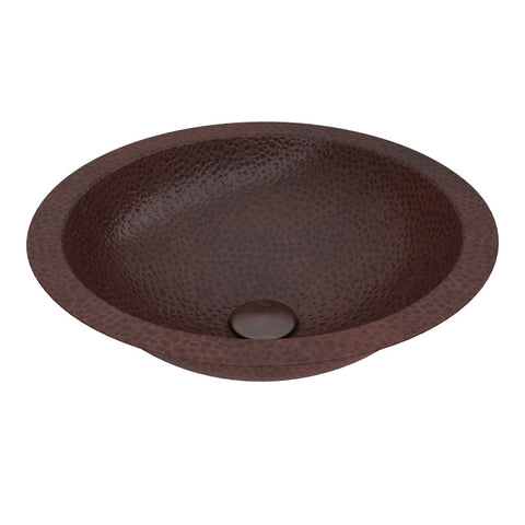 ANZZI Antakya 16 in. Drop-in Round Bathroom Sink in Hammered Antique Copper