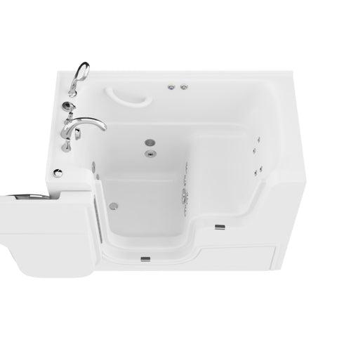 AZ2953WCALWH - ANZZI Coupe Series 29 in. x 53 in. Left Drain Wheelchair Access Walk-In Whirlpool Tub with Powered Fast Drain in White