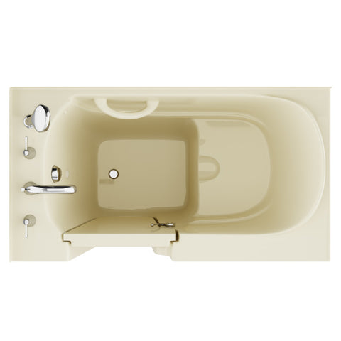 ANZZI 29 in. x 52 in. Left Drain Quick Fill Walk-In Soaking Tub in Biscuit