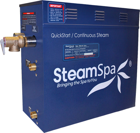 SteamSpa 12kW Quick Start Steam Bath Generator with Dual Tank Continuous Steam Output Design and Quiet Quick Start Technology