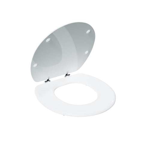 ANZZI XL COMFORT Round Closed Toilet Seat in White