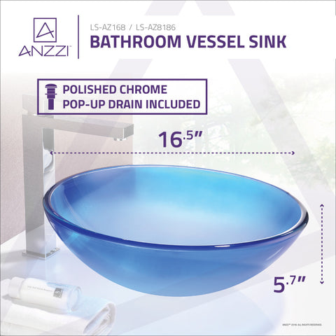 ANZZI Stellar Series Deco-Glass Vessel Sink