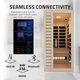 Lucia 1- Person Indoor Hemlock Wooden Carbon FAR Infrared Home Sauna Room with LED Touch Control Panel and Heater