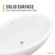 Lusso Series 76 in. x 41 in. Flat Bottom Solid Surface Freestanding Soaking Bathtub with Center Drain in Matte White