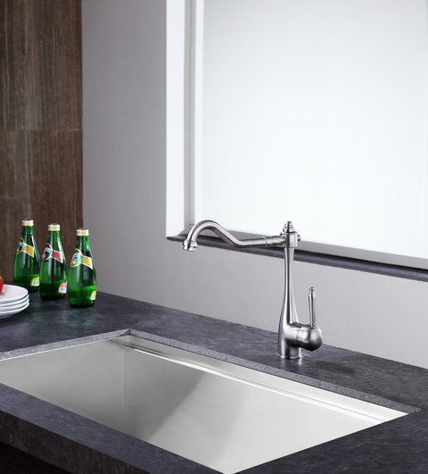 Patriarch Single Handle Standard Kitchen Faucet in Brushed Nickel