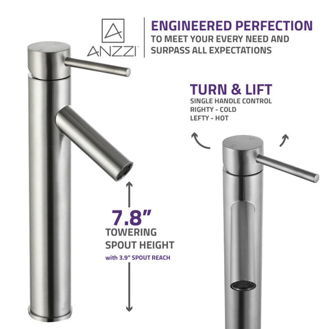 ANZZI Valle Single Hole Single Handle Bathroom Faucet